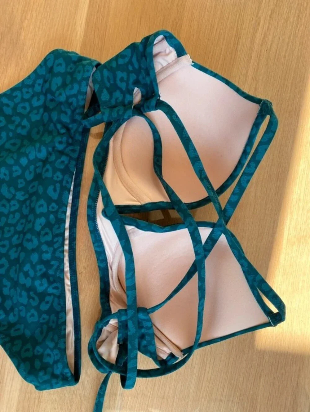 Shade & Shore Teal Leopard Print Bikini Set